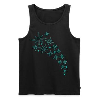 Sterne Mintgrünes Design - Männer Premium Bio Tank Top - Schwarz - Vorne - AI Model Male 178 light (178cm)