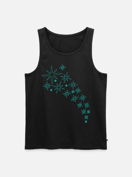 Stjerner Mint Green Design - Herre Premium økologisk tanktop - sort