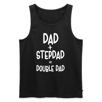 Papa Plus Stepfather Equal Double Papa Stepdad - Men's Premium Organic Tank Top - black - Front - Michal (187cm)