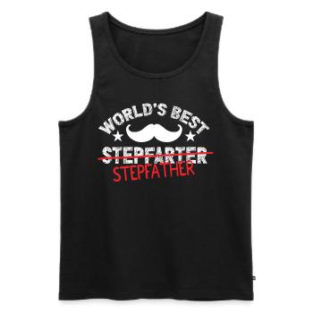 Der Beste Stiefvater Der Welt Stiefpapa Stepdad - Männer Premium Bio Tank Top - Schwarz - Vorne - AI Model Male 178 light (178cm)
