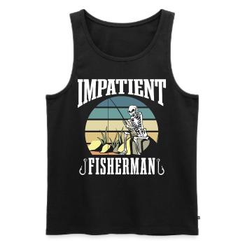Impatient Fisherman Angler Fishing Fishing - Men's Premium Organic Tank Top - black - Front - Michal (187cm)