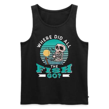 Wo Sind Die Ganzen Fische Hin? Fischen Fischer - Männer Premium Bio Tank Top - Schwarz - Vorne - AI Model Male 178 light (178cm)