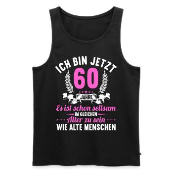 Seltsam im gleichen Alter wie alte 60. Geburtstag - Männer Premium Bio Tank Top - Schwarz - Vorne - AI Model Male 178 light (178cm)