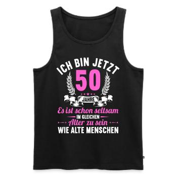Seltsam im gleichen Alter wie alte 50. Geburtstag - Männer Premium Bio Tank Top - Schwarz - Vorne - AI Model Male 178 light (178cm)