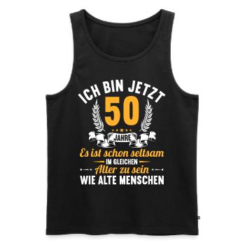 Seltsam im gleichen Alter wie alte 50. Geburtstag - Männer Premium Bio Tank Top - Schwarz - Vorne - AI Model Male 178 light (178cm)