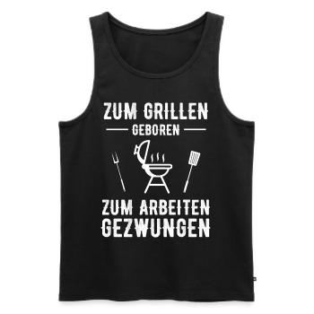 Grillen Grill Grillsaison - Männer Premium Bio Tank Top - Schwarz - Vorne - Michal (187cm)