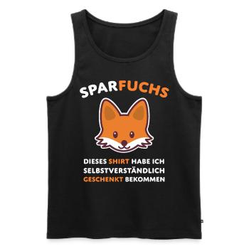 Sparfuchs Lustiger Spruch Finanzen - Männer Premium Bio Tank Top - Schwarz - Vorne - AI Model Male 178 light (178cm)
