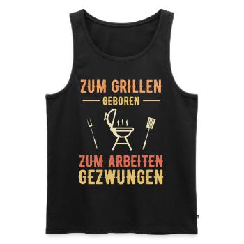 Grillen Grill Sommerzeit Lustiger Spruch - Männer Premium Bio Tank Top - Schwarz - Vorne - Michal (187cm)