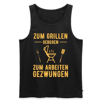 Grillen Witziger Spruch Humor - Männer Premium Bio Tank Top - Schwarz - Vorne - AI Model Male 178 light (178cm)