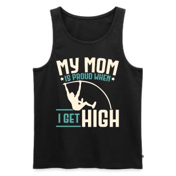 My mother is proud when I come up Stabho - Men's Premium Organic Tank Top - black - Front - Michal (187cm)