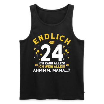 Endlich 24 Ich Kann Alles Ich Weiß Alles - Männer Premium Bio Tank Top - Schwarz - Vorne - Michal (187cm)