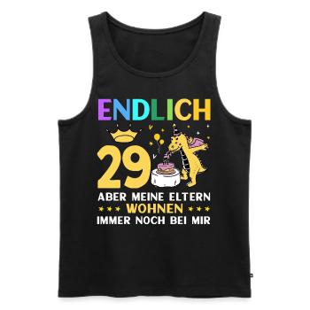 Endlich 29 Meine Eltern Wohnen Immer Noch Bei Mir - Männer Premium Bio Tank Top - Schwarz - Vorne - Michal (187cm)