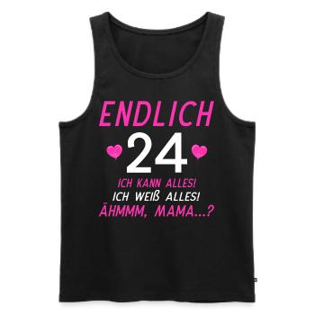 Endlich 24 Ich Kann Alles Ich Weiß Alles - Männer Premium Bio Tank Top - Schwarz - Vorne - Michal (187cm)