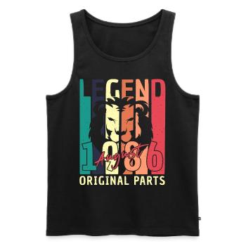 August 1986 Gift idea - Men's Premium Organic Tank Top - black - Front - AI Model Male 178 light (178cm)