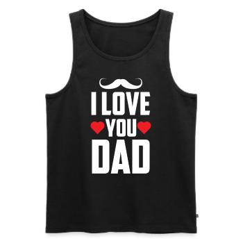 Ich Liebe Dich Papa Papi Sprüche Vater Tag Vater - Männer Premium Bio Tank Top - Schwarz - Vorne - Michal (187cm)