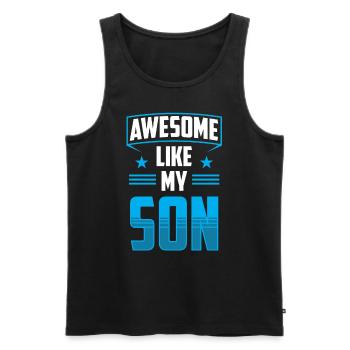Fantastisch Wie Mein Sohn Sprüche Papi Papa Vater - Männer Premium Bio Tank Top - Schwarz - Vorne - Michal (187cm)