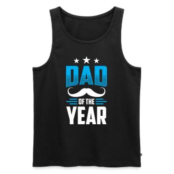Vater Des Jahres Papi Papa Sprüche Vater Tag - Männer Premium Bio Tank Top - Schwarz - Vorne - Michal (187cm)