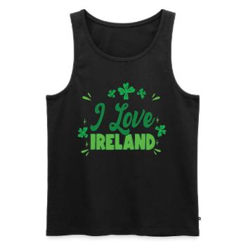 J’adore l’Irlande Irlandais St. Patrick’s Day Irlandais - Débardeur bio Premium Homme - noir - Devant - Michal (187cm)