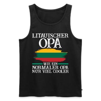 Litauischer Opa Litauer Litauen - Männer Premium Bio Tank Top - Schwarz - Vorne - Michal (187cm)