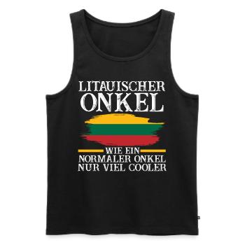 Litauer Onkel Litauen - Männer Premium Bio Tank Top - Schwarz - Vorne - Michal (187cm)