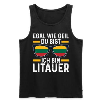 Litauer Litauisches Litauen - Männer Premium Bio Tank Top - Schwarz - Vorne - AI Model Male 178 light (178cm)