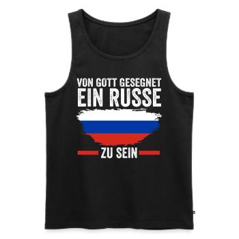 Russland Russen Russisches - Männer Premium Bio Tank Top - Schwarz - Vorne - AI Model Male 178 light (178cm)