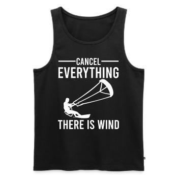 Cancel Everything There Is Wind - Kitesurfing - Men's Premium Organic Tank Top - black - Front - AI Model Male 178 light (178cm)