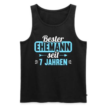 Beste Ehefrau Bester Ehemann seit 7 Jahren - Männer Premium Bio Tank Top - Schwarz - Vorne - Michal (187cm)