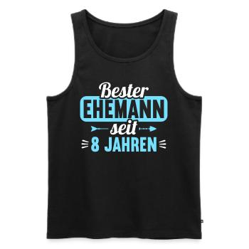 Beste Ehefrau Bester Ehemann seit 8 Jahren - Männer Premium Bio Tank Top - Schwarz - Vorne - Michal (187cm)