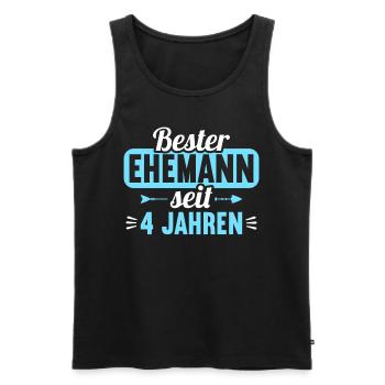 Beste Ehefrau Bester Ehemann seit 4 Jahren - Männer Premium Bio Tank Top - Schwarz - Vorne - Michal (187cm)