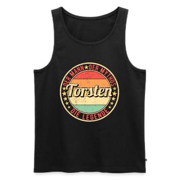 Torsten Der Mann Der Mythos Die Legende - Männer Premium Bio Tank Top - Schwarz - Vorne - Michal (187cm)