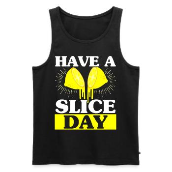 Have A Slice Day lemonade stand Lemon Lover Fruit - Men's Premium Organic Tank Top - black - Front - AI Model Male 178 light (178cm)