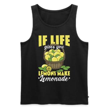 Wenn das Leben dir Zitronen schenkt, mach Limonade - Männer Premium Bio Tank Top - Schwarz - Vorne - Michal (187cm)