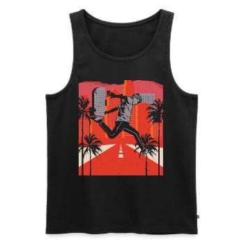 Parkour Course Libre Suivi Freestyle Sports - Débardeur bio Premium Homme - noir - Devant - AI Model Male 178 light (178cm)