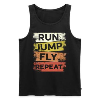 Run Jump Fly Repeat Parkour Free Running Traceur - Männer Premium Bio Tank Top - Schwarz - Vorne - AI Model Male 178 light (178cm)
