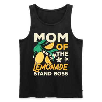 Mère du patron du stand de limonade amoureux du citron - Débardeur bio Premium Homme - noir - Devant - AI Model Male 178 light (178cm)
