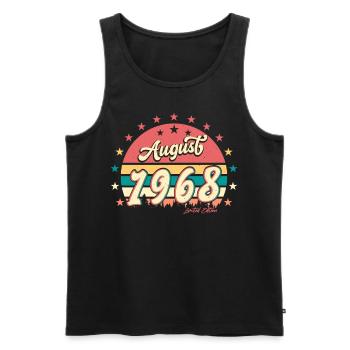 1968 August Retro - Men's Premium Organic Tank Top - black - Front - Michal (187cm)
