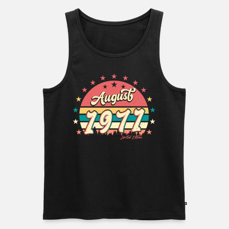 1971 August Retro - Männer Premium Bio Tank Top - Schwarz