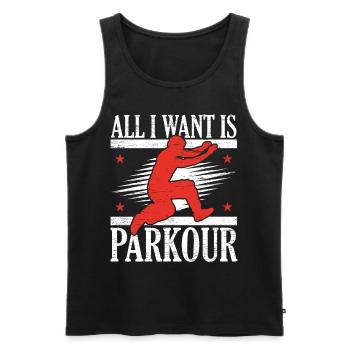 Alles was ich will ist Parkour Freies Laufen Trace - Männer Premium Bio Tank Top - Schwarz - Vorne - Michal (187cm)