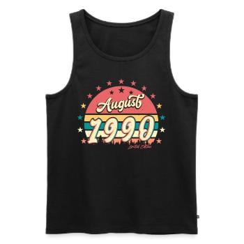 Geschenkidee Für August 1990 - Männer Premium Bio Tank Top - Schwarz - Vorne - Michal (187cm)