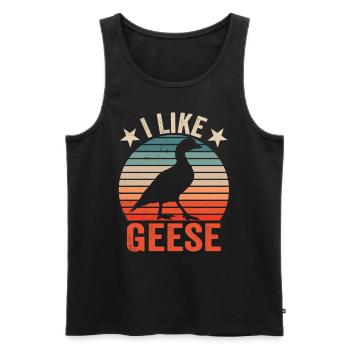 I like goose goose owner animal pet - Men's Premium Organic Tank Top - black - Front - Michal (187cm)