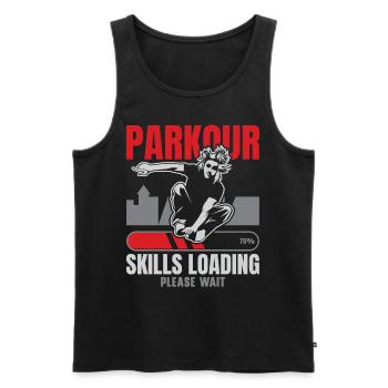 Parkour Freies Laufen Traceur Freestyle Sport - Männer Premium Bio Tank Top - Schwarz - Vorne - Michal (187cm)
