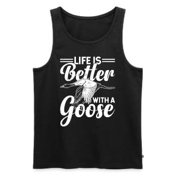 Life Is Better With A Goose Animal Geese - Men's Premium Organic Tank Top - black - Front - Michal (187cm)