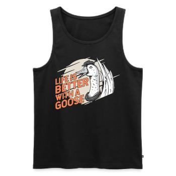 Life Is Better With A Goose Animal Geese - Men's Premium Organic Tank Top - black - Front - Michal (187cm)