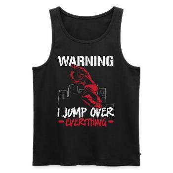 Attention I jump over everything Parkour Traceur - Men's Premium Organic Tank Top - black - Front - AI Model Male 178 light (178cm)