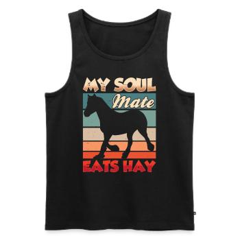 Mein Seelenverwandter Frisst Heu Pferd Reiten - Männer Premium Bio Tank Top - Schwarz - Vorne - AI Model Male 178 light (178cm)