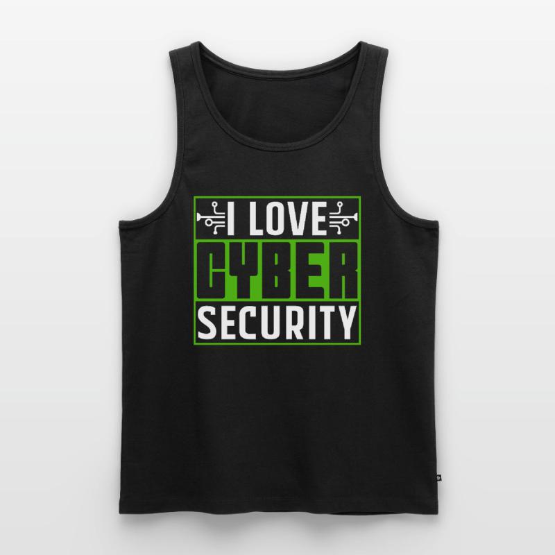 J’adore Cybersecurity Hack IT Security Hacker Débardeur bio Premium Homme