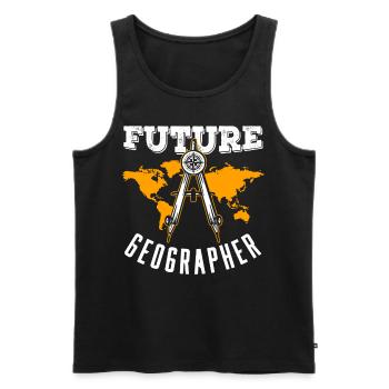 Future Geography Student Geography - Men's Premium Organic Tank Top - black - Front - AI Model Male 178 light (178cm)