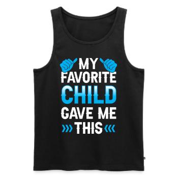 Mein Lieblingskind Hat Mir Dad Geschenkt Papa - Männer Premium Bio Tank Top - Schwarz - Vorne - AI Model Male 178 light (178cm)