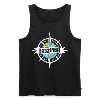 Geography Profession Geography Geography Student - Men's Premium Organic Tank Top - black - Front - AI Model Male 178 light (178cm)